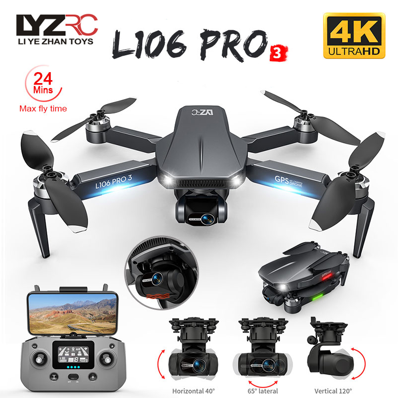 FPV 접이식 GPS RC 쿼드콥터, L106 프로 3 - Drone Gimbal 리뷰 및 가격